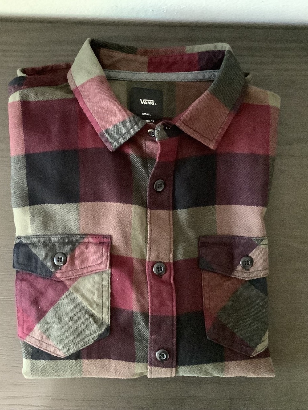NWT Men's Vans Off The Wall Classic Fit Hixon IV Button-Up Jacket Small Burgundy
